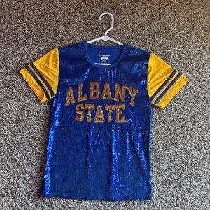 Albany State ASU Women’s Blue and Gold Sequin Shirt Game Day